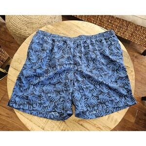 Lands' End Tropical Palm Leaf Performance Swim Trunks Shorts Men's 2XL NWT